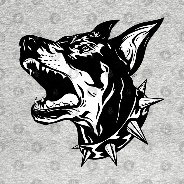 Angry Doberman Dog Black&White by Hacked By NA